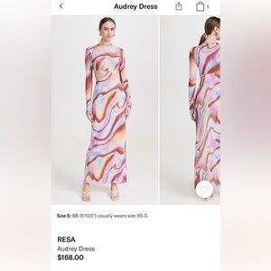 RESA Marble Print Maxi Dress with Lettuce Trim